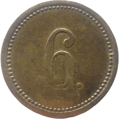 6 Pfennigs (Werth-Marke; Countermarked "J.P.F") ND back