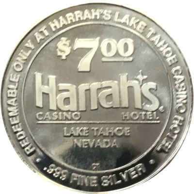 7 Dollars Silver Strike Token (Harrah's Lake Tahoe) ND back