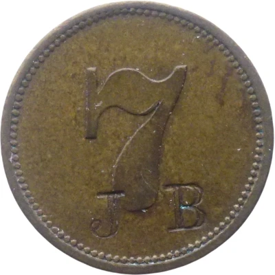 7 Pfennigs (Werth-Marke; Countermarked "JB") ND front
