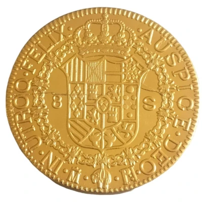 8 Escudos - Charles III replica back