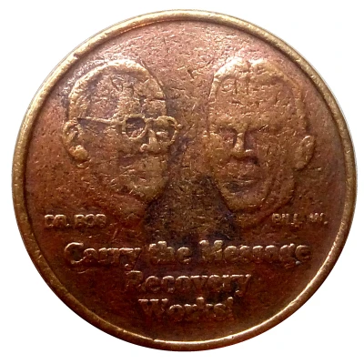 Affirmation Medallion - Carry The Message - Recovery Works! ND front
