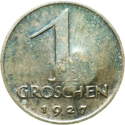 Austria - 1 Groschen with Swastika Counterstamp back