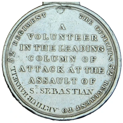 Award - George III 52nd Foot Forlorn Hope Medal ND back