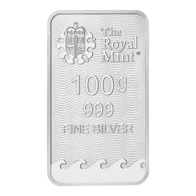 Bullion Bar - Britannia 100g Silver ND back