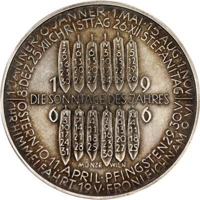 Calendar Medal 1966 Jahresregent Jupiter front