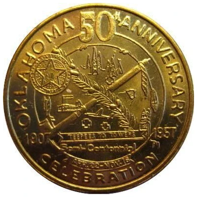 Commemorative Souvenir - Oklahoma Semi-Centennial back