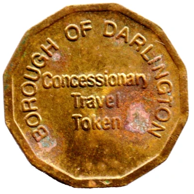 Concessionary Travel Token - Borough of Darlington ND back