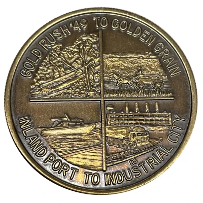 Delta Coin Club Medal Gold Rush to Industrial City ND front