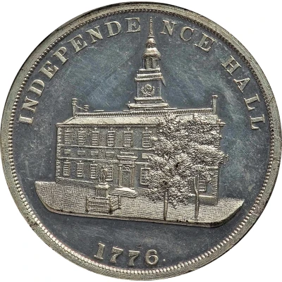 Dollar - U.S. Centennial Exposition Liberty Bell; Independence Hall; Thick back