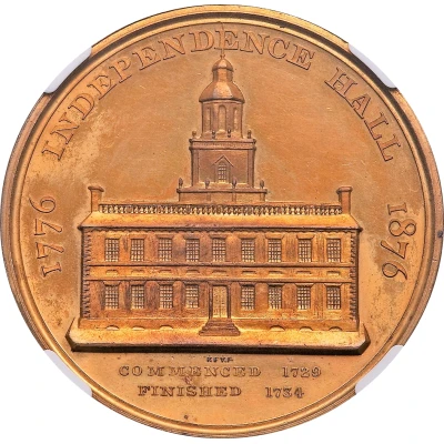Dollar - U.S. Centennial Exposition Liberty Bell Independence Hall back