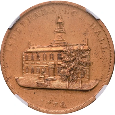 Dollar - U.S. Centennial Exposition Liberty Bell; Independence Hall back