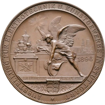 "Employee" medal at the exhibition for electrical engineering and applied arts in Stuttgart - Wilhelm II back