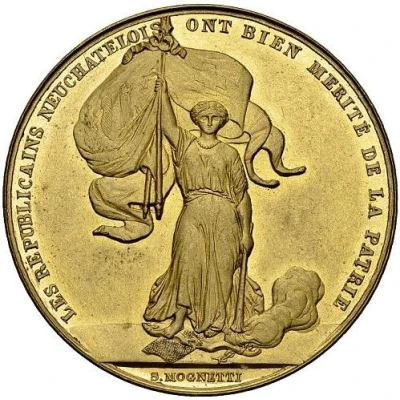 Foundation of the Republic of Neuchâtel gold plated bronze ND front