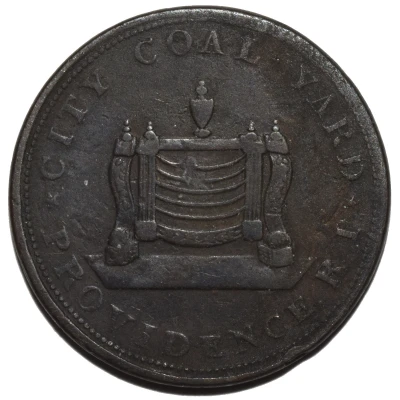 Hard Times Merchant Token - Ephraim A. Hathaway - City Coal Yard Providence, Rhode Island front