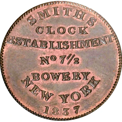 Hard Times Merchant Token - Smith's Clock New York , NY back