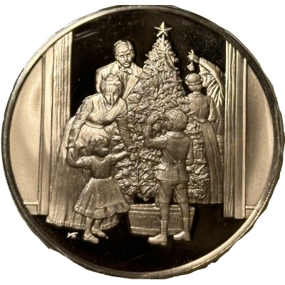 Holiday Greeting Card Medal - Trimming the Tree front