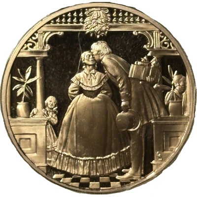 Holiday Greeting Card Medal - Under the Mistletoe front