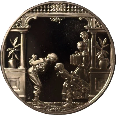 Holiday Greeting Card Medal - Under the Mistletoe back
