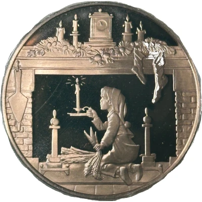 Holiday Greeting Card Medal - Waiting for Santa front