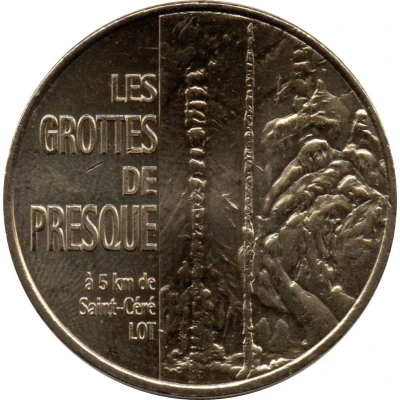 Jeton Touristique - Monnaie de Paris - Les Grottes de Presque - Le cierge front