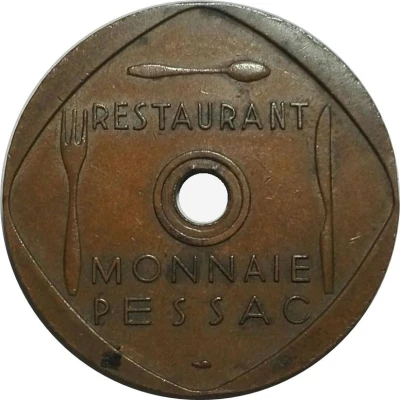 Jeton de restaurant Monnaie Pessac ND back