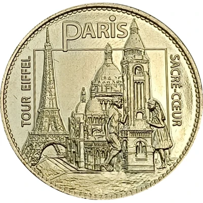 Jeton touristique - Arthus Bertrand - Elancourt - France Miniature (Tour Eiffel, Sacré-Cœur) ND front
