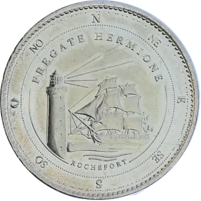 Jeton touristique - Arthus Bertrand Pichard Balme - Rochefort - La frégate Hermione ND front
