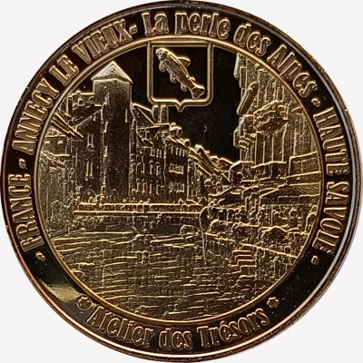 Jeton touristique - Atelier des Trésors - Annecy - Le château - La perle des Alpes ND front