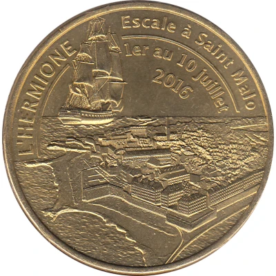 Jeton touristique - Médailles et Patrimoine - Frégate Hermione front