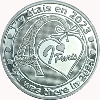 Jeton touristique - Mémodaille - Paris - Tour Eiffel avec un cœur - J'y étais en front