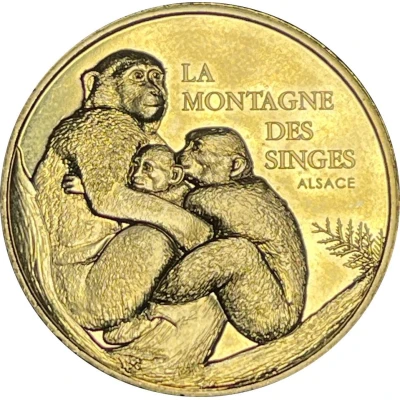Jeton touristique - Monnaie de Paris - Alsace La Montagne des Singes - trois singes front