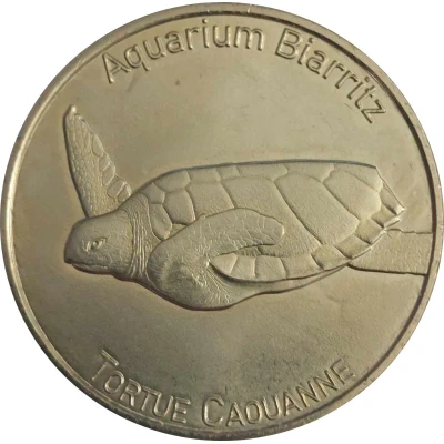 Jeton touristique - Monnaie de Paris - Aquaruim Biarritz -la tortue Caouanne front