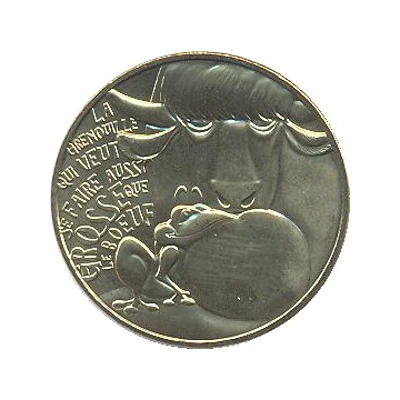 Jeton touristique - Monnaie de Paris - Jean de la Fontaine - La Grenouille et le Boeuf front