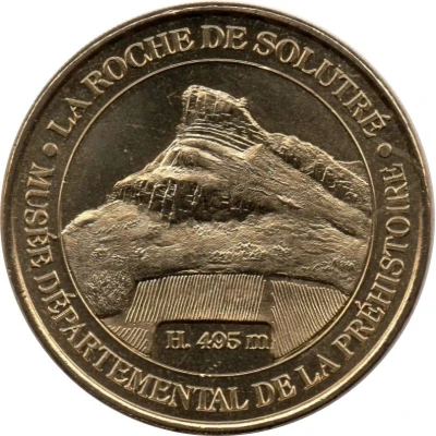 Jeton touristique - Monnaie de Paris - La Roche de Solutré - Musée départemental de la préhistoire front