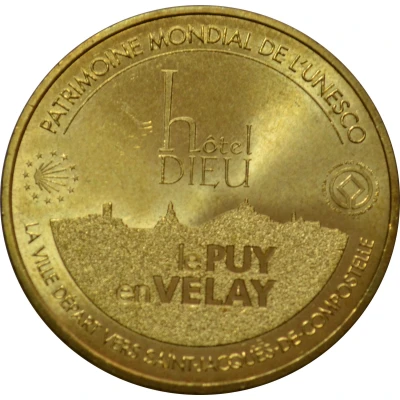 Jeton touristique - Monnaie de Paris - Le Puy en Velay - Hôtel Dieu patrimoine mondial de l'Unesco front