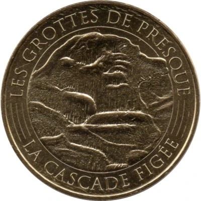 Jeton touristique - Monnaie de Paris - Les Grottes de Presque - La cascade figée front