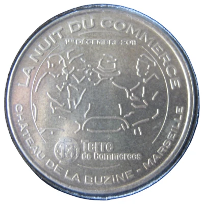Jeton touristique - Monnaie de Paris - Marseille - Château de la Buzine La nuit du commerce front