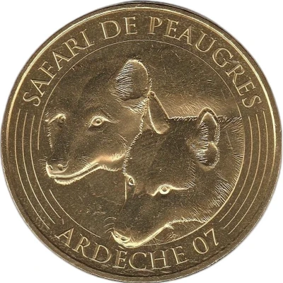Jeton touristique - Monnaie de Paris - Safari de Peaugres - Loups front