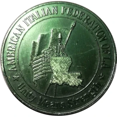Mardi Gras Token - American Italian Federation of Louisiana Christophe Colomb; New Orleans, Louisiana back
