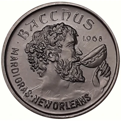 Mardi Gras Token - Bacchus American Heroes and Heroines; New Orleans, Louisiana back