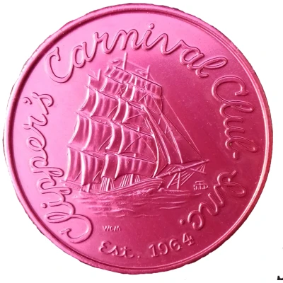 Mardi Gras Token - Clipper Carnival Club Inc. Red Titanic front