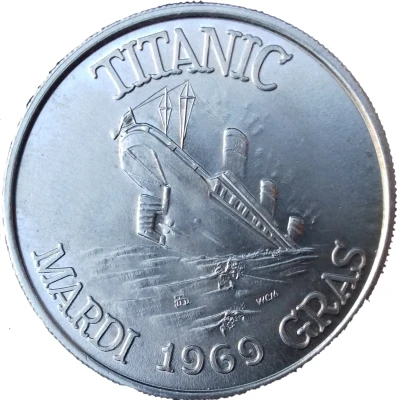 Mardi Gras Token - Clipper Carnival Club Inc. Titanic back