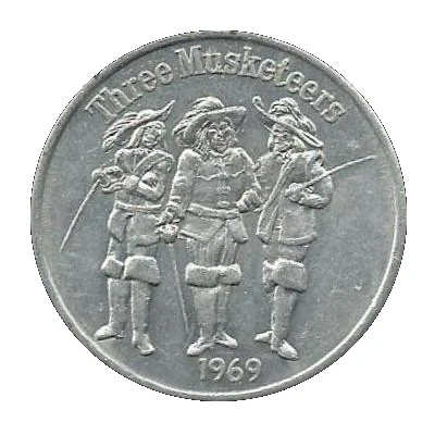 Mardi Gras Token - Irish Channel Corner Club Three Musketeers front