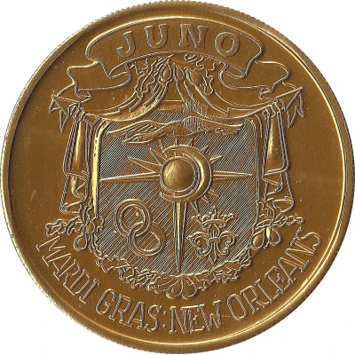 Mardi Gras Token - Juno Our World and Welcome to It; New Orleans, Louisiana back