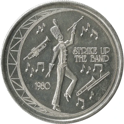 Mardi Gras Token - Krewe of Iris Strike Up The Band; New Orleans, Louisiana front