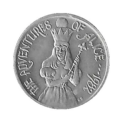 Mardi Gras Token - Krewe of Nereids The Adventures of Alice; Waveland, Mississippi back