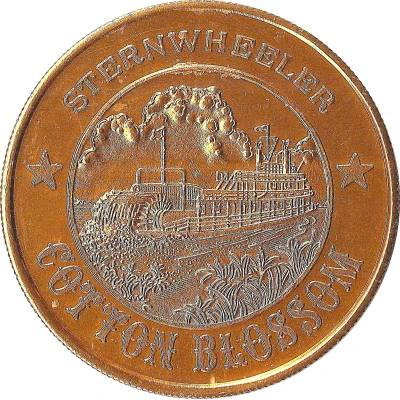 Mardi Gras Token - New Orleans Steamboat Company Sternwheeler, Cotton Blossom; New Orleans, Louisiana front