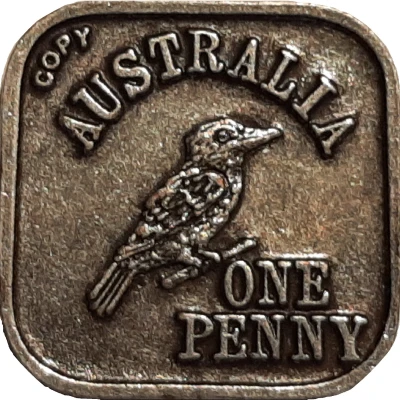 Medal - 1 Penny - George V; Kookaburra Pattern Replica back