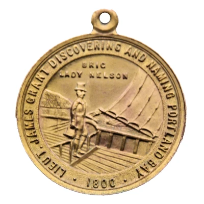 Medal - 100 Year Anniversary of First Settlement - Portland Historical Medal back