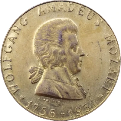 Medal - 175th anniversary of Wolfgang Amadeus Mozart front